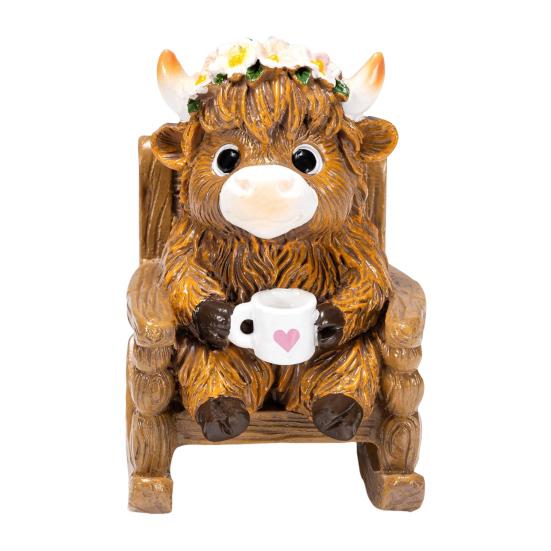 

Статуэтка коровы в горной местности, кресло-качалка, туалет, гирлянда для чтения, статуя коровы, скульптура, модель, игрушка, украшение для домашнего офиса, рабочего стола, орнамент C