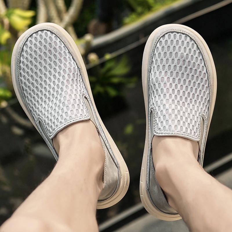 Модная сетчатая мужская повседневная обувь Дышащие сетчатые лоферы Мягкая подошва Средний — фото 5