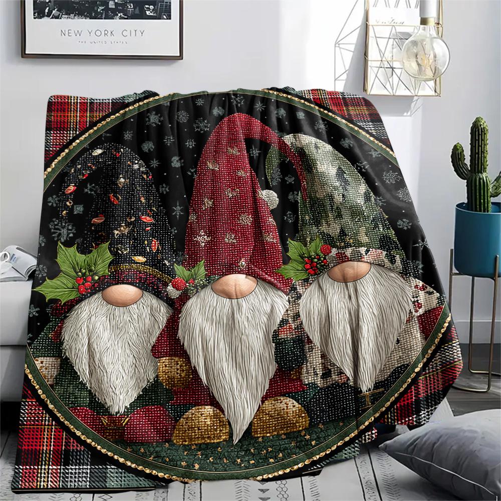 Dwarf Print Flannel Blanket, High quality Comfortable for All Seasons, Home Decor, Warmth and Comfort, Perfect for Christmas Gifts