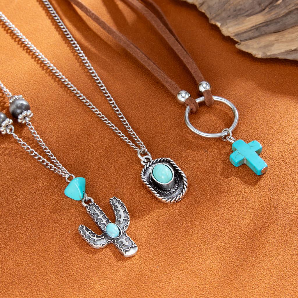 Collar Tejido con Flecos Turquesa Bohemio, Cadena Vintage Étnica de Terciopelo para Clavícula