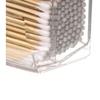 1. Acrylic Cotton Swab Holder and Bamboo Cover Transparent Cotton Swab Storage Ear Holder, Toothpick Storage, Decoration