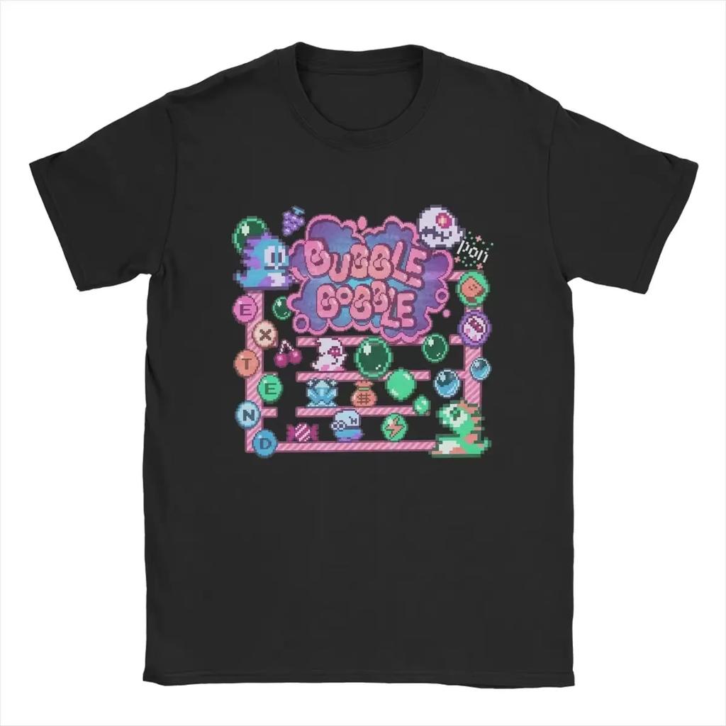 2025 Bubble Bobble Game Purple T-Shirts Men Women Novelty Cotton Tees Round Neck Short Sleeve T Shirts Birthday Gift Clothes Top