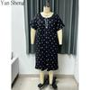 Women Nightgown Summer Polka Dot Print Milk‑Silk Loose Plus Size Long Robe Home Loungewear For Sleep