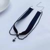 Dark Gothy-style black velvet belt, chain, tassel, star pendant, choker collar, neckband, necklace, women's accessories