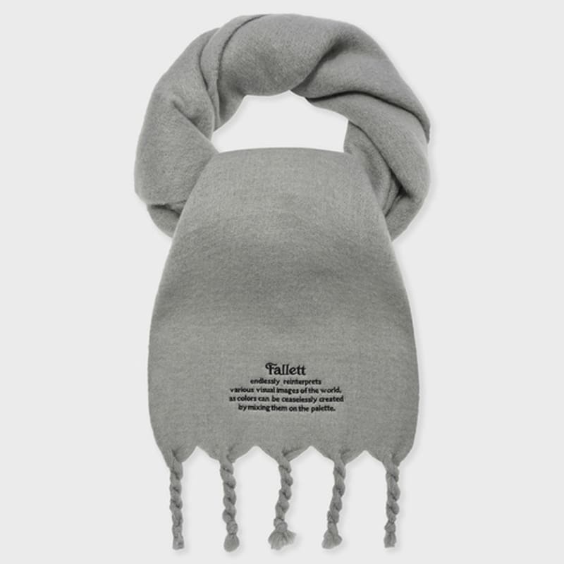 

FALLETT Oversized Story Logo Muffler Gray F