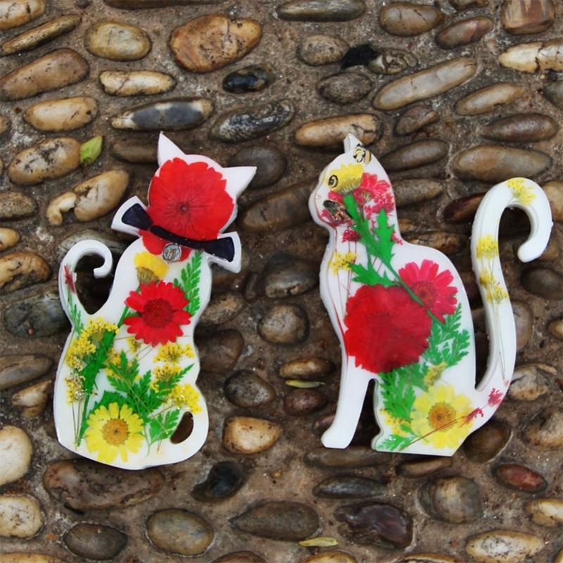 Unique DIY Ornament Moulds Cat Shape Figurine Molds Crafting Mould Silicone Material Perfect Gift for Hand-Making Lover