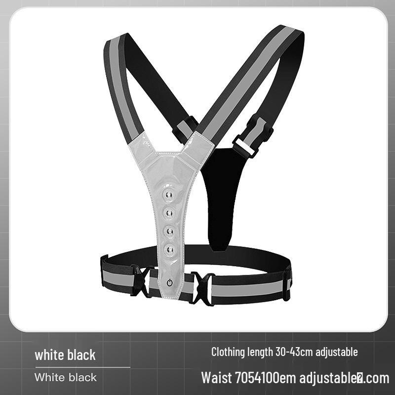 Reflective LED Vest for Running & Cycling - Elastic Straps, Outdoor Sports Safety Jacket