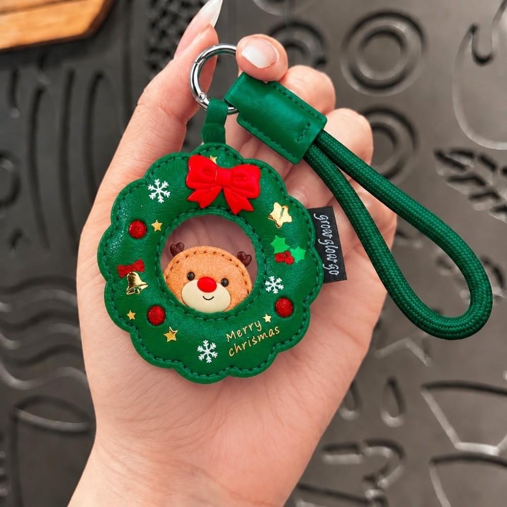 PU Leather Holiday Bag Charm Lightweight Holiday Keyring Leather Keychain Christmas Gift Exchange