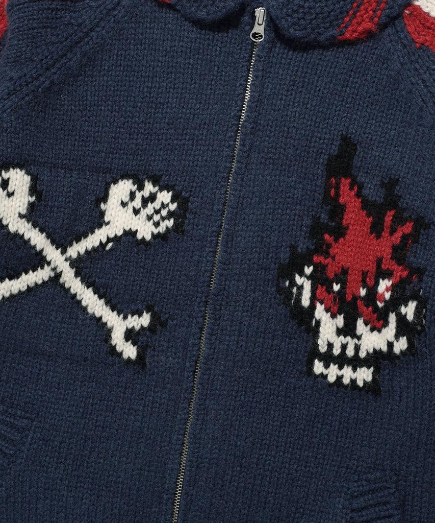 Niceghostclub Skull Cowichan Sweater_Navy(Ng2Efuk680A)