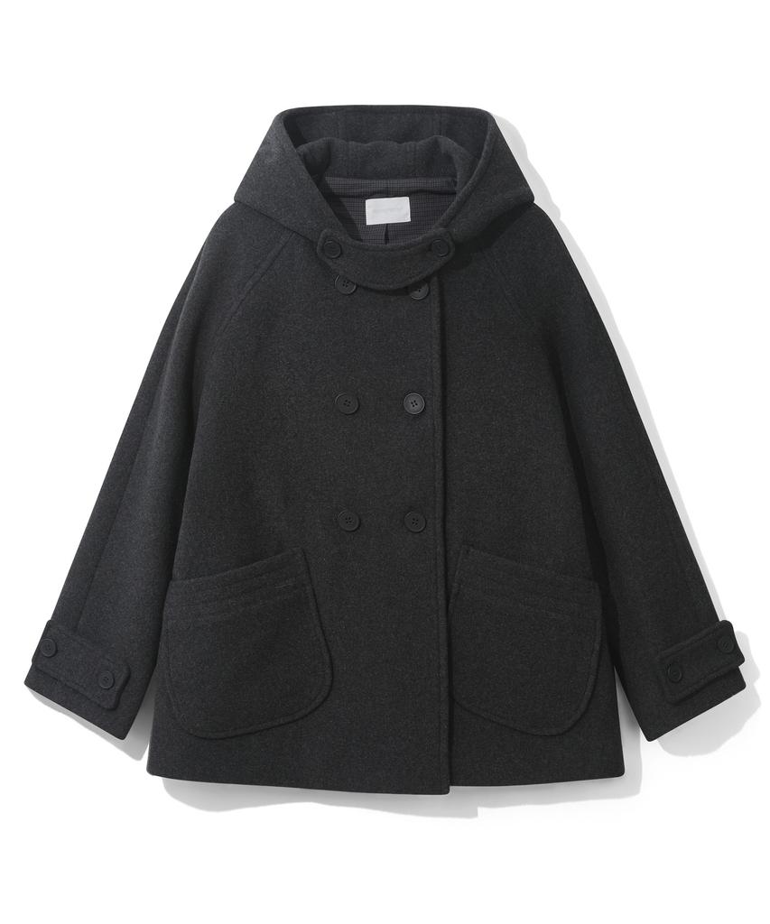 CGP (Women) Double-Button Half Coat - Dark Grey