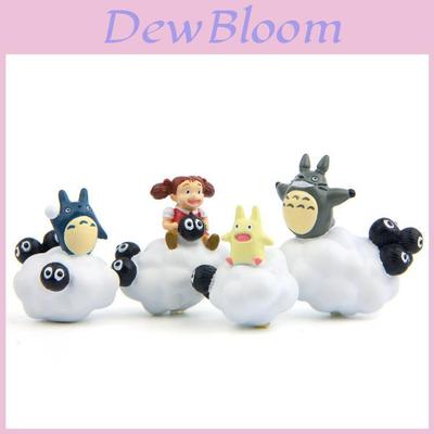 Cute Cartoon Cloud Totoro Girl Coal Ball Blue Cat Mini Model For Gift Giving And Home Decor