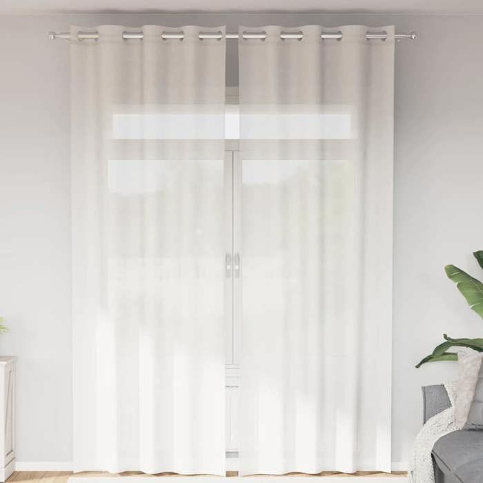VidaXL Rideaux en voile avec œillets 2 pcs blanc, rideau en filet, rideau transparent, voile de fenêtre, traitement de 4102153