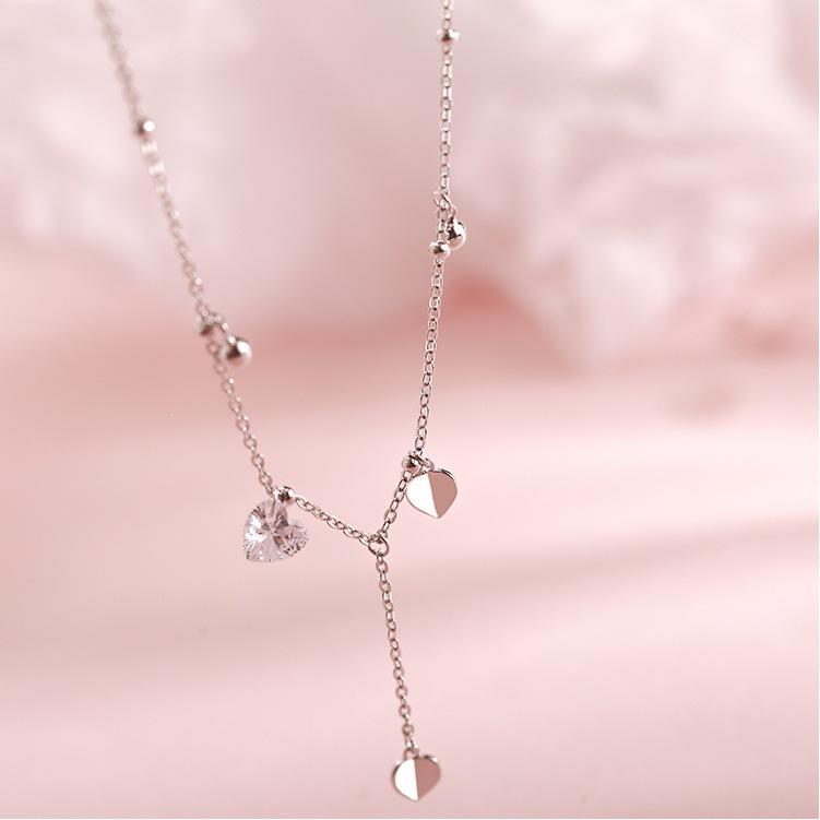 Women s Elegant Light Luxury Fashionable Heart-shaped Tassel Necklace