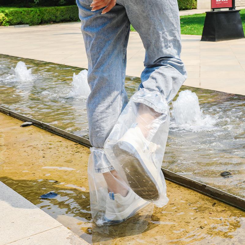 Disposable Rain Shoes Shoe Cover Waterproof and Non-slip Transparent Plastic Outdoor Thickened Wear-resistant Isolation Foot Cover Rain Proof