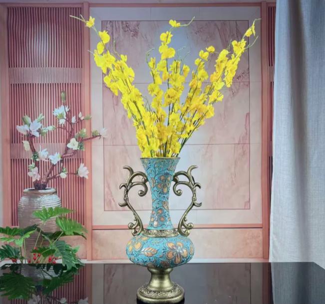 European Retro Resin Vase Furnishig Decoration Home Livingroom Table Fake Flowerpot Ornaments Crafts Store Hotel Club Adornments