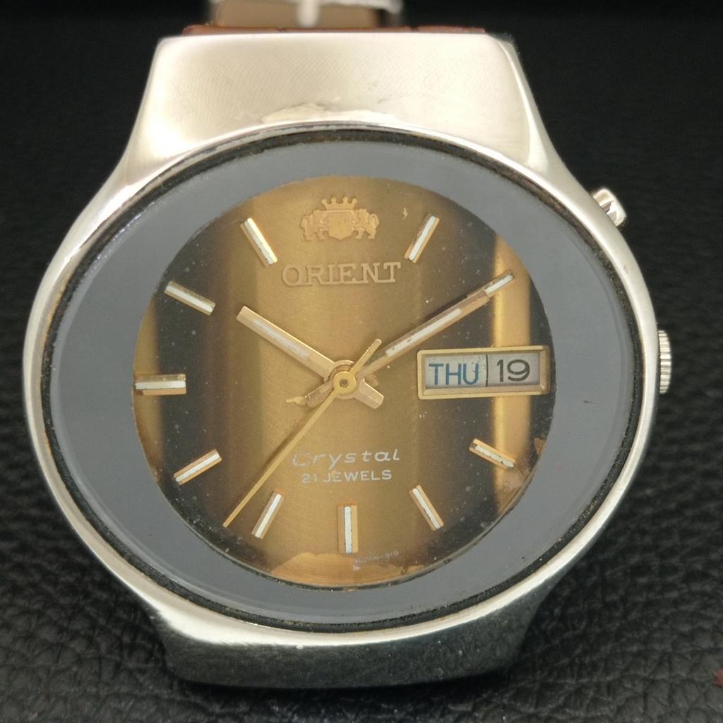 JAPAN VINTAGE ORIENT CRYSTAL AUTOMATIC 46941 HERREN ORIGINAL ZIFFERBLATT UHR a704990-1