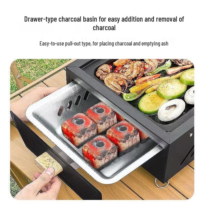 Portable Outdoor Charcoal Grill & Fire Pit