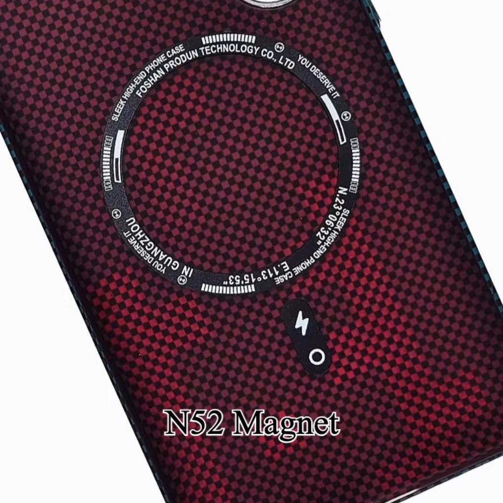 Fashion Patterns Carbon Fiber Texture N52 Magnet Phone Case for Samsung S26 Ultra S25 Ultra S24 Ultra S23U /Shockproof /Thin Anti-fingerprint