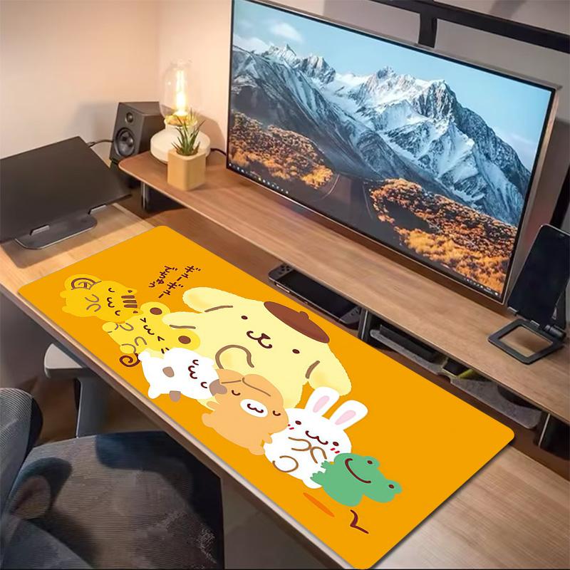 Pom Pom Purin Print  Cushion Non-slip Laptop Tablet Big Mousepad XXL Mat Mini PC Playmat With Lock edge