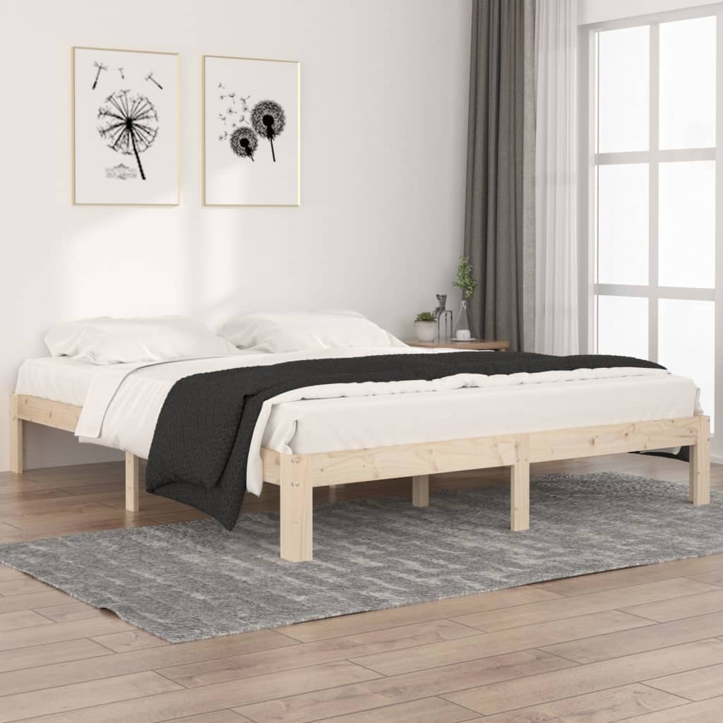 Solid Pine Wood Bed 160x200 Cm