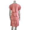 Women's Short Sleeve Crew Neck Ruffle Tiered Layered Flowys Swing Long Midi Dress Summer Dresses Casual Loose Dresses