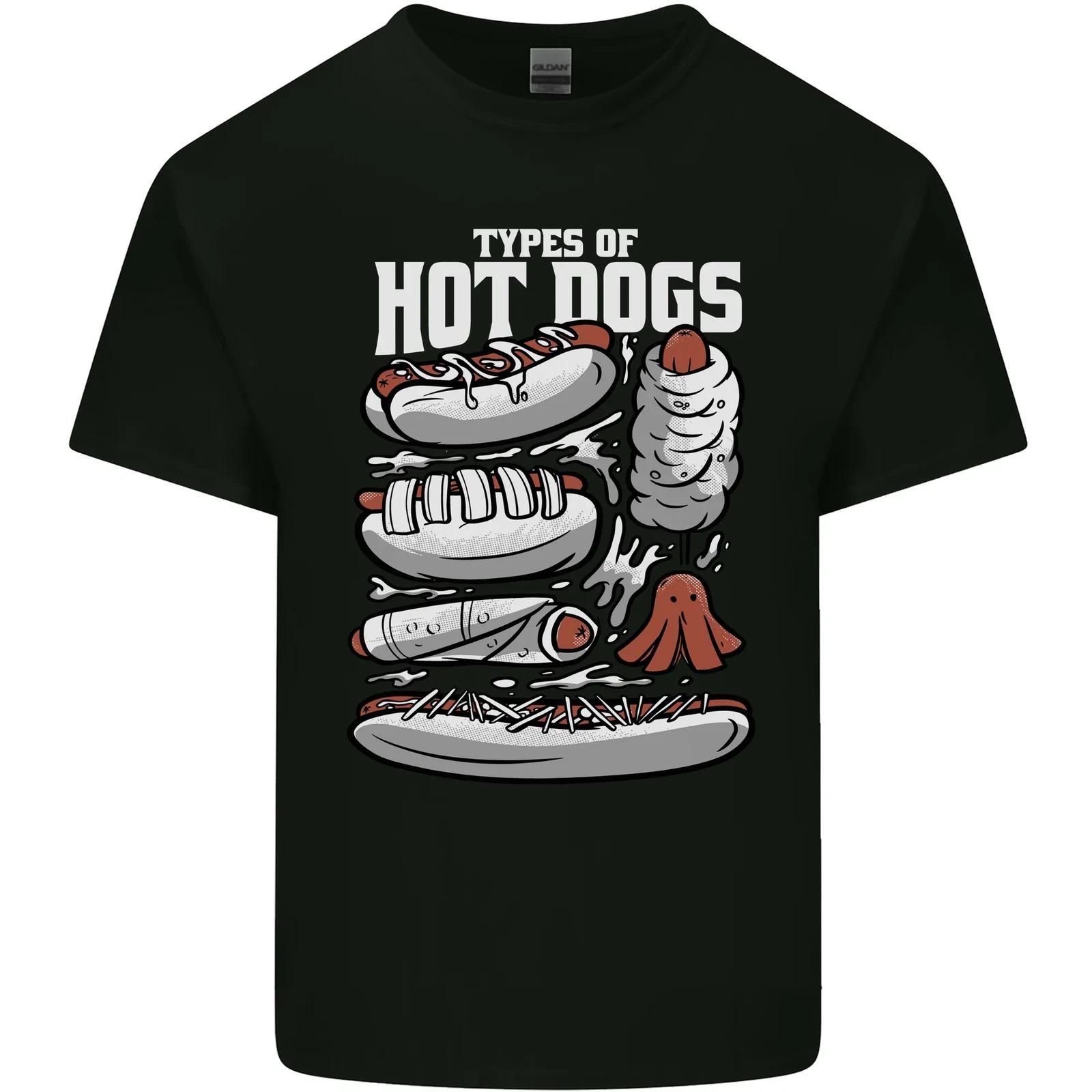 Types of Hot Dogs Fast Food Funny Kids T-Shirt Childrens XL