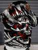 Men'S Hooded Digital Print Sweatshirt, Featuring a Street Fashion Style with a Skull Graphic, Machine Washable, Versatile Design, Suitable for