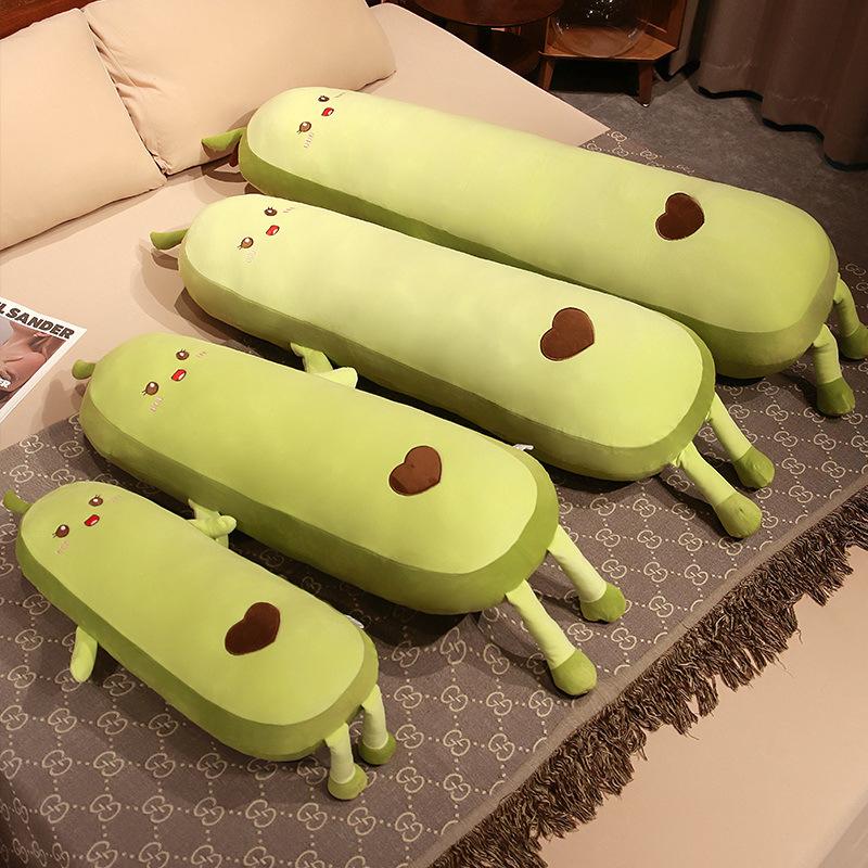 Large avocado throw pillow plush toy doll home pillow girl sleeping leg long pillow doll