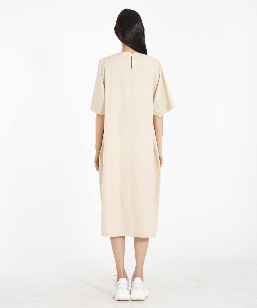 RAW TO RAW Wrd043 Crispy Cotton Pocket Dress (Apricot)