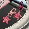 Cool Sweet Y2k Star Key Chains Rose Red Pink Star Keyring Five-Pointed Star Pendant  Car Ornaments