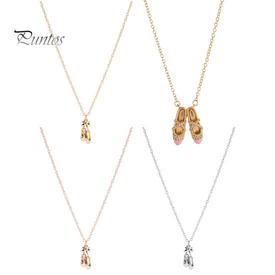 Delicate Ballet Pendant Shoes Necklace, Elegant Ballerina Dainty Lightweight Charm Necklace Dancer Stylish Jewelry for Women Girls