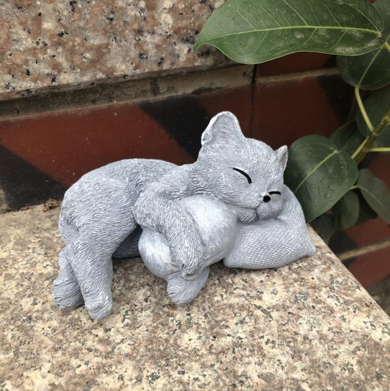 Lightweight Resin Kitten Loss Memorial Figurine Kitten Statues For Outdoor Garden Emotional Remembrance Decoration