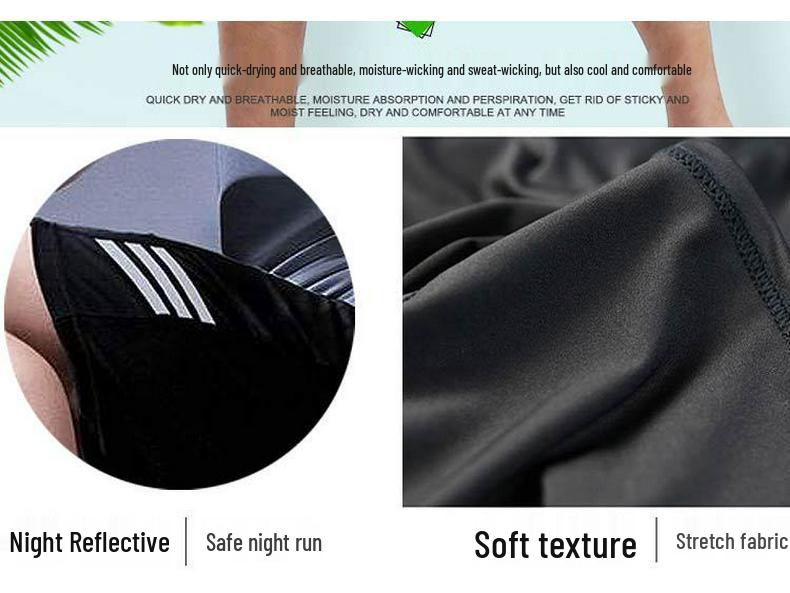 Men's Quick-Dry Elastic Waist Beach & Fitness Shorts