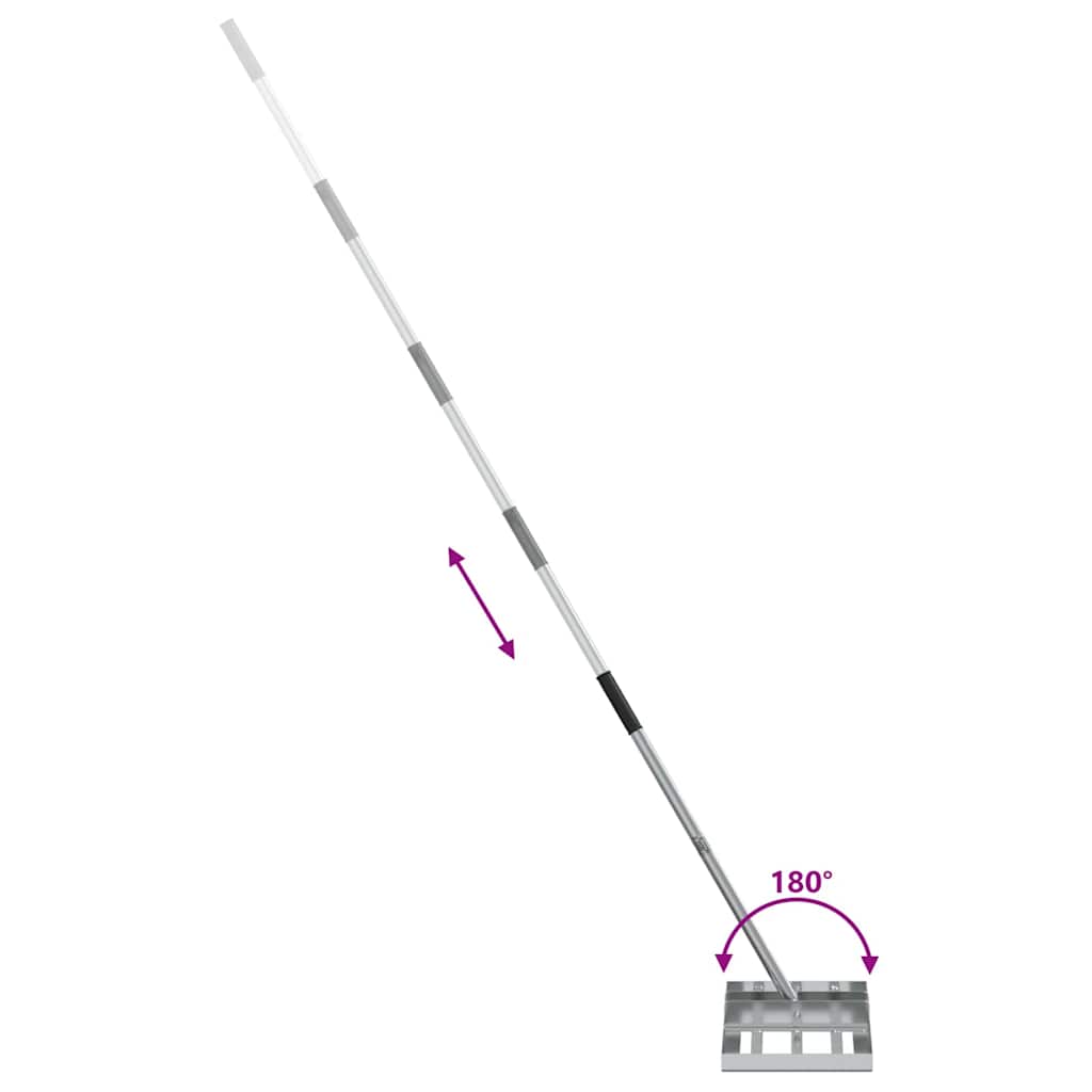 Garden Leveling Rake Silver 45 X 25 X 200 Cm Stainless Steel