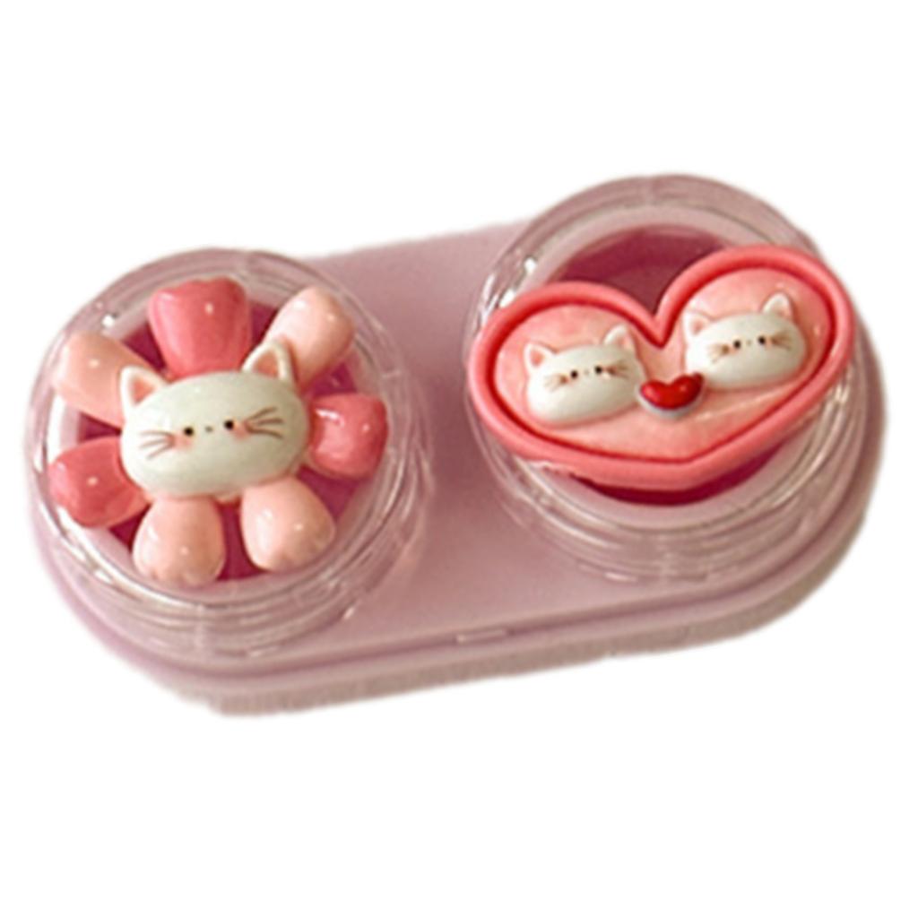 Contact Lenses Case and Removal Tool Compact Size Rubber Eye Lenses Inserter Easy Carry Applies Contacts Safely