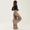 Women Khaki Wide Leg Pants Maillard Style Spring Autumn Loose Straight Draped Floor Length Casual Trousers