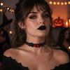 Fashion Jewelry for Girls Gothic Bat Leather Choker Necklace, Devil Eyes Collar Necklace Women Birthday Gifts Men, Adjustable Wing Clavicle Halloween