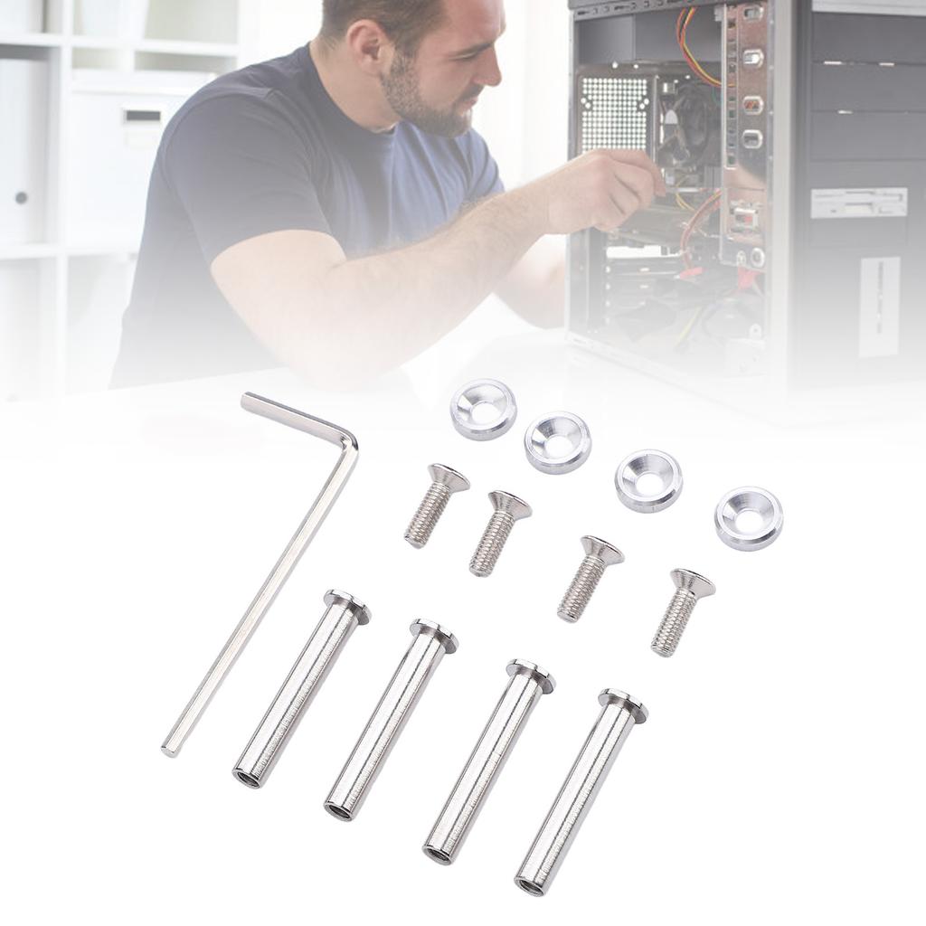 Computer Case Fan Screws Color Anodizing CPU Fan Screws Stainless Steel PC Cooling Fan Mount Screws Kit with Washers