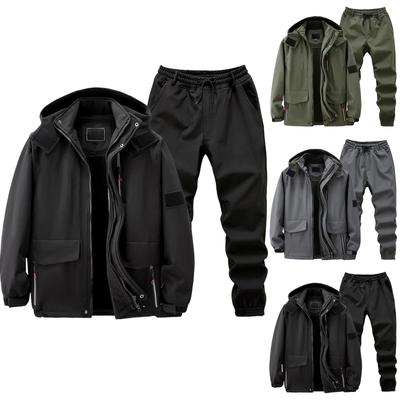 Men's Fleece Jacket Suit Windproof And Waterproof Outdoor Cold Proof Warm Cotton Jacket Thickened Suit