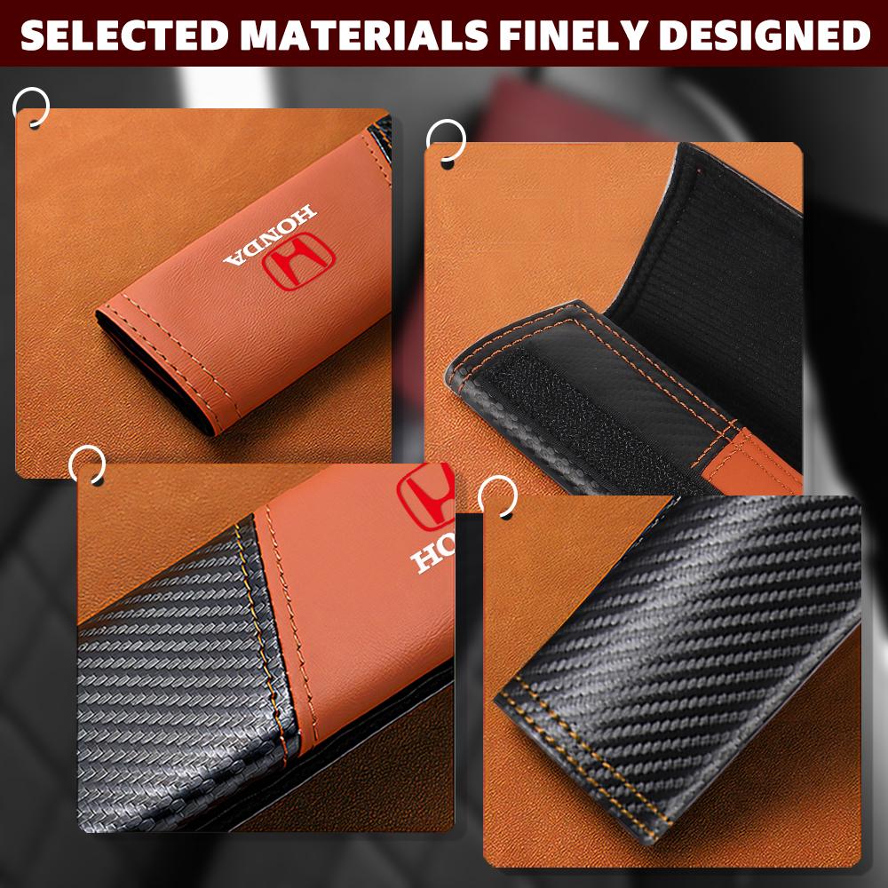 2pcs Car Seat Belt Cover Carbon Fiber Shoulder Protector Pad Cushion For Honda Odyssey Mugen City Civic Accord Type R Fit Jazz TT5