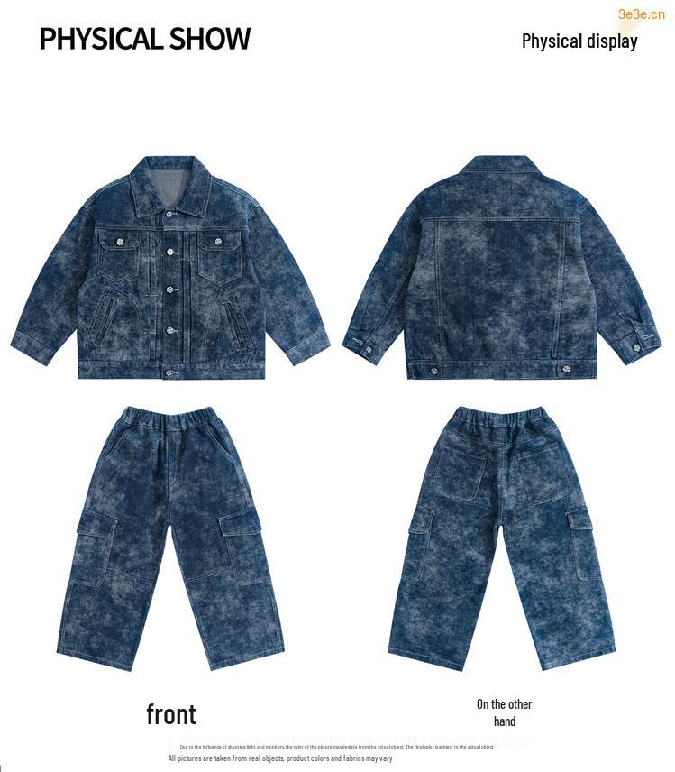 Boys' 2025 Cool & Stylish Denim Two-Piece Set: Trendy Autumn Streetwear for Kids