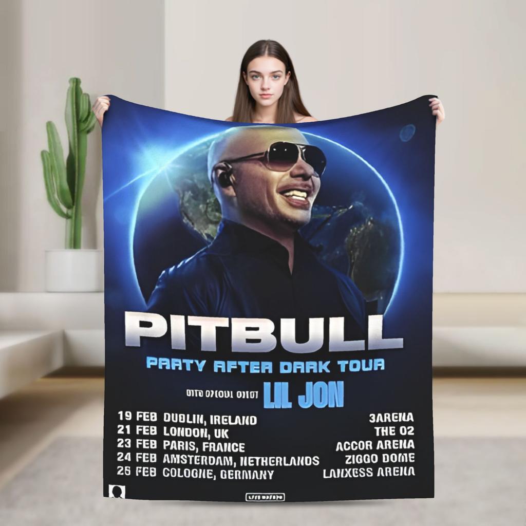 Pitbull Mr. Weltweit Flanelldecke Winter Mr Worldwide Weiche Überwurfdecke Mädchen Jungen Outdoor Neuheit Bettdecke Sofa Bettbezug