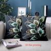 1 Pieces Floral 2D Printed Cushion Covers for Home Decor Polyester Pillowcase, Sofa Decorative Cushion Cov Headboard Pillow