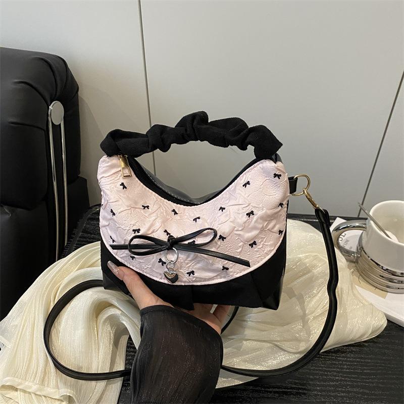 Broken Lace Cloud Bag Hand Bag New Summer Fresh Plaid Splicing Chain Messenger Bag Single Shoulder