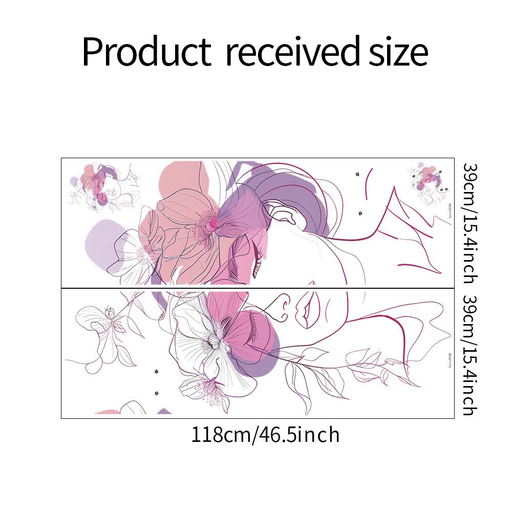 

Fun-L003 Line Beauty Flower Спальня Гостиная Фон Ландшафтный дизайн Декоративные настенные наклейки 39*118CM*2PCS/fun-L003