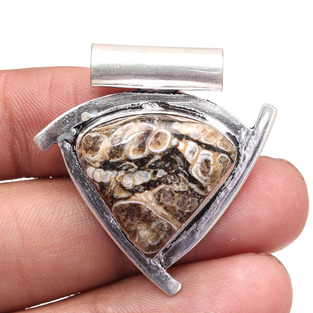 SOLID STERLING SILVER TURTELLA JASPER INCH PENDANT Jasper Turtella Silver