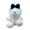Soft Plush Bear Hanging Ornament Fashionable Soft Bear Keychain with Bowknot Plush Key Accessory for Stylish Bags