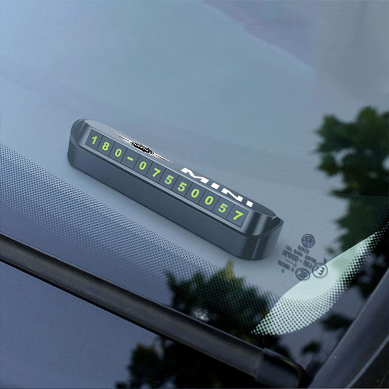 1Pcs Car Temporary Parking Card Plate Badge Car Styling For BMW Mini Cooper F54 F55 F56 R56 R60 SONE Roadster Clubman Coupe