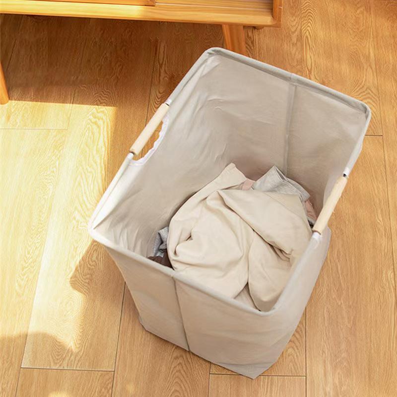 Large Capacity Waterproof Laundry Basket Cotton Linen Dirty Clothes Basket Home Organizer Bucket Foldable Sundries Storage Bag