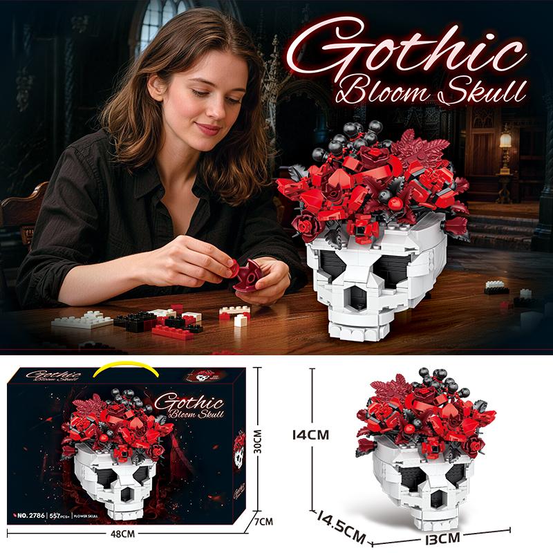 High-Quality 557Pcs High-Quality Gothic High-Quality Skull High-Quality Rose High-Quality Building High-Quality Blocks High-Quality Moc NO BOX